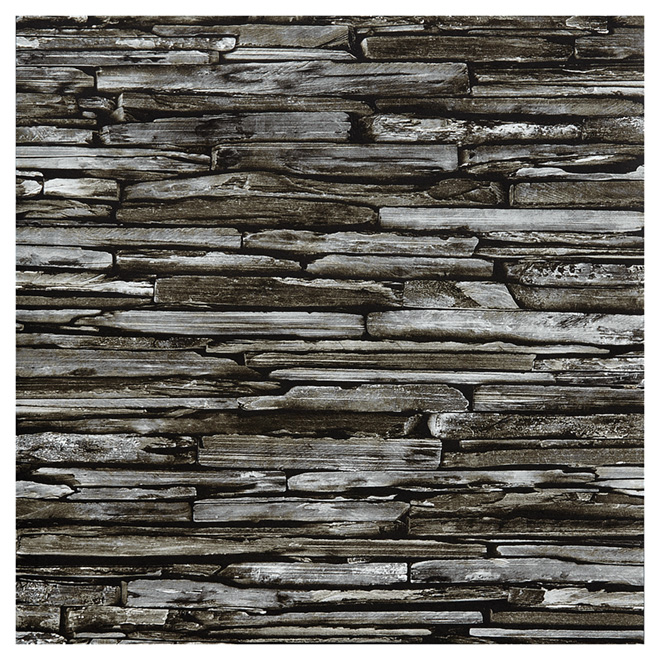 Wallpaper- Stacked Slates- 20.5" x 33' - Grey