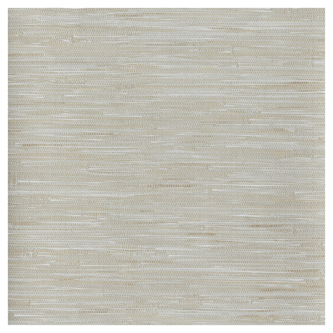 Papier peint de style paille, 20,5" x 33', gris