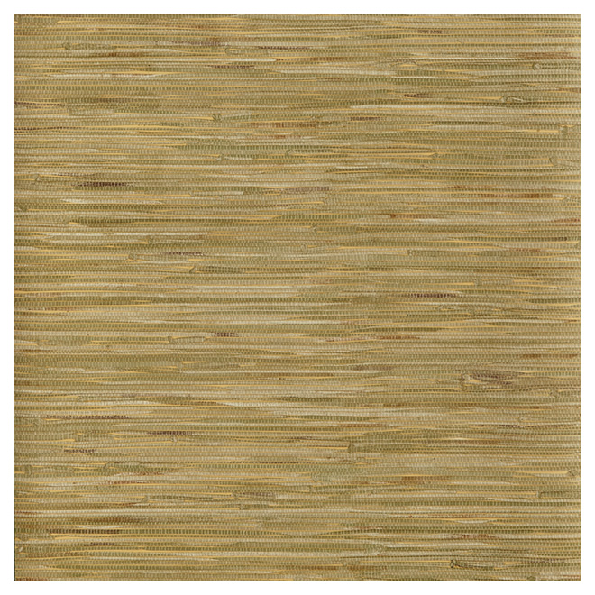 Papier peint de style toile de ramie, 20,5" x 33', vert