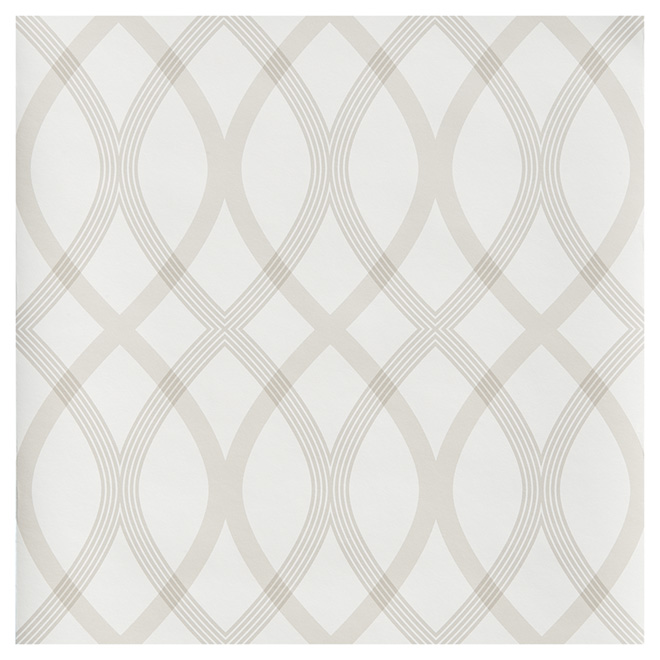 Papier peint à formes géométriques, 20,5" x 33', beige