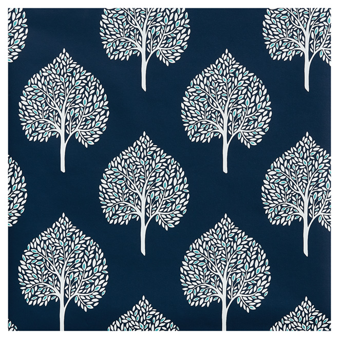 Wallpaper - Tree Leaves - 20.5"x33' - Navy Blue/ White