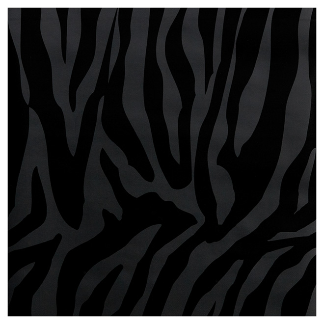 Papier peint à motif zébré, 20,5" x 33', noir