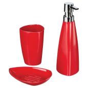 3-Piece Bathroom Accessory Set - Red