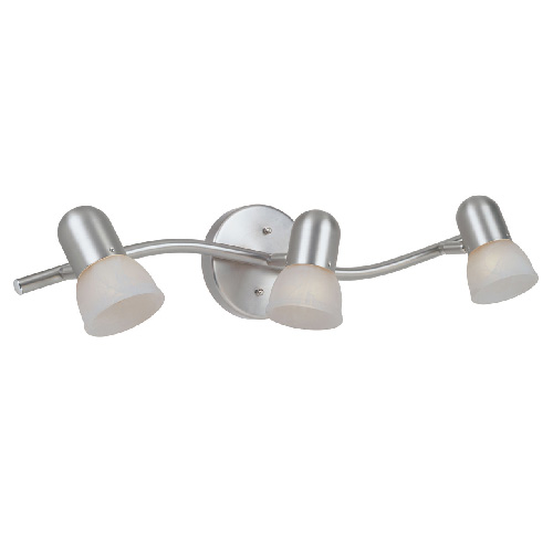 Rail d'éclairage à 3 lumières Omni, nickel satiné
