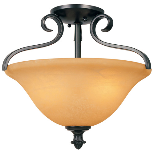 2-light semi-flushmount