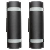 2-Light Outdoor Wall Sconce - Black - 2 Pack