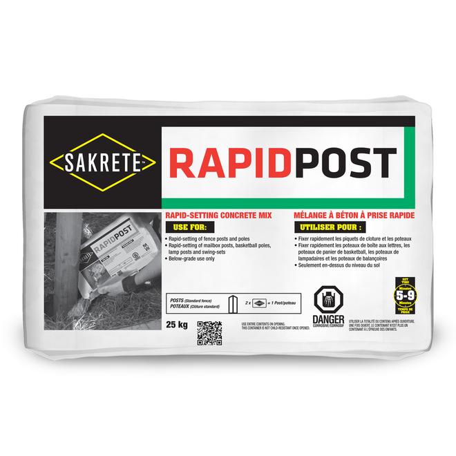 Mélange de béton à prise rapide pour poteaux/piquets, 25 kg