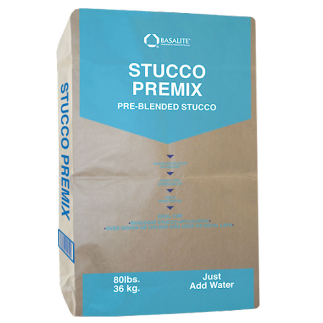 Stucco extérieur pré-mélangé, gris, 36 kg