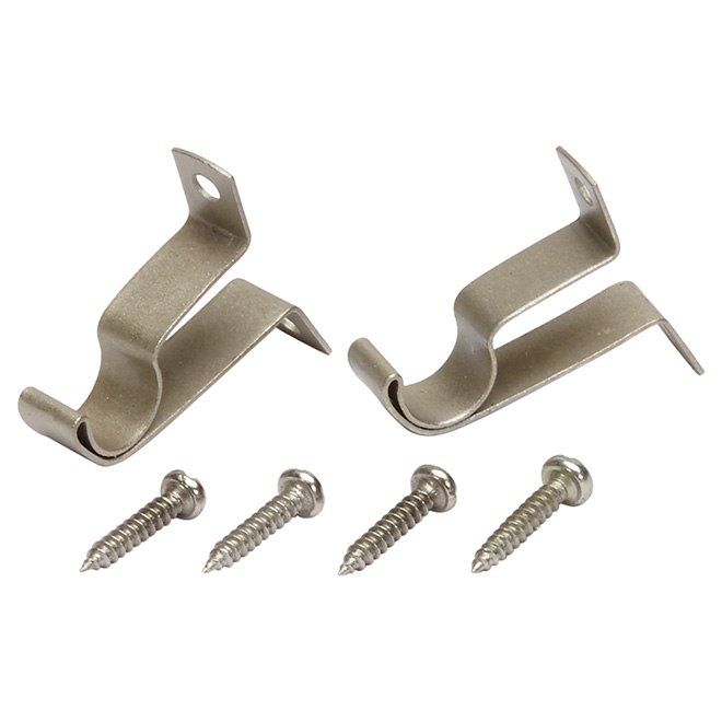 Supports de tringle, argent satiné, paquet de 2