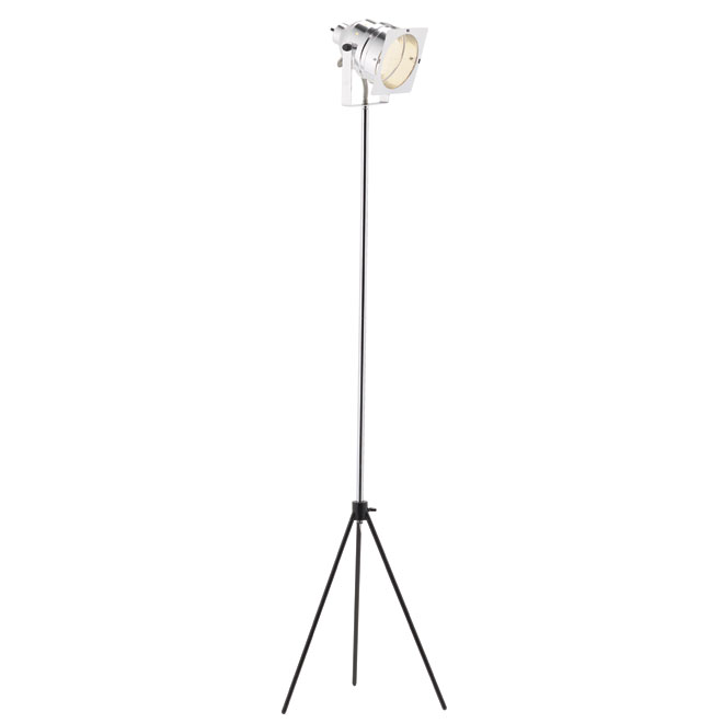 Floor Lamp - Spotlight Style 61" - Chrome/Black