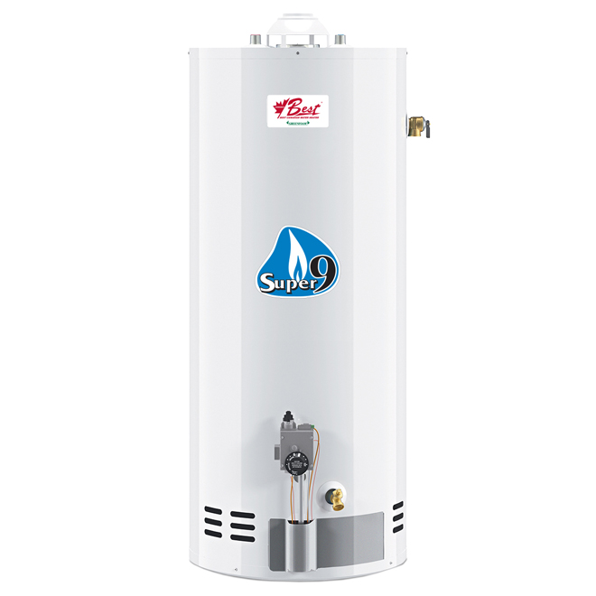 Gas Water Heater 40 Gal - 34 000 BTU - White