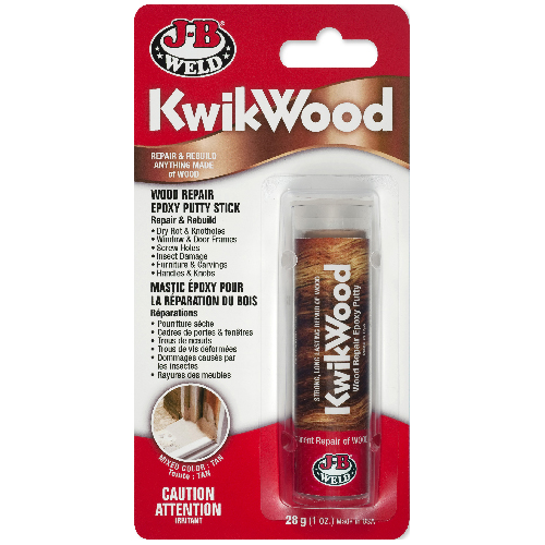 Mastic époxy réparation de bois brun pâle « Kwikwood » 28 g
