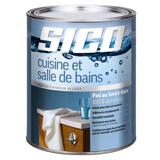 Peinture latex 100% acrylique pour cuisine et salle de bain