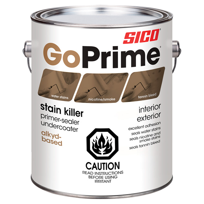 "Go Prime" Alkyd-Based Primer and Stain Killer - 3.78 L