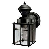 Wallmount Lantern with Motion Sensor - Black