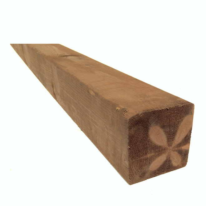 Bois traité brun, 6 po x 6 po x 10 pi