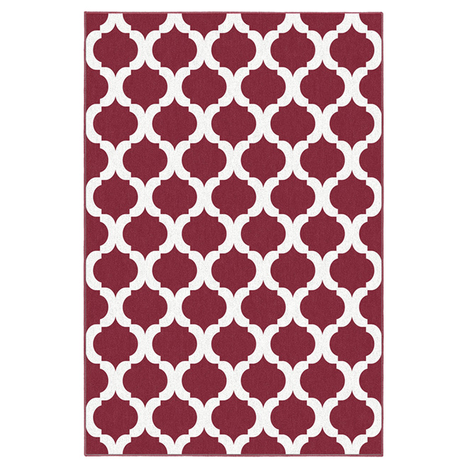 Tapis d'intérieur «Tregony» 7 pi x 10 pi, rouge