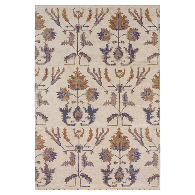"Clifton" Decorative Carpet - Cream - 6.5' x 8.6'