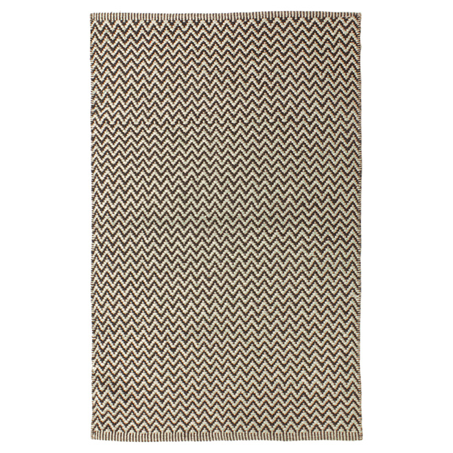 Tapis décoratif Bernalt, coton, 25" x 45", taupe/noir