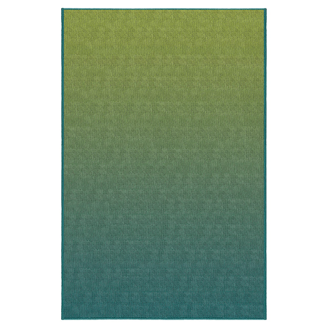 "Aquinas" Outdoor Rug - 6' x 9' - Green/Blue