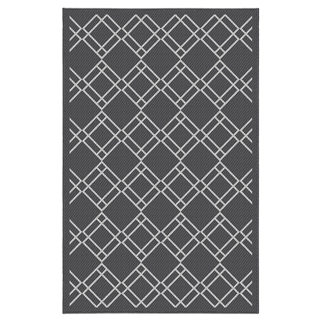Tapis d'extérieur « Clairanut », 5 pi x 7 pi, gris charbon
