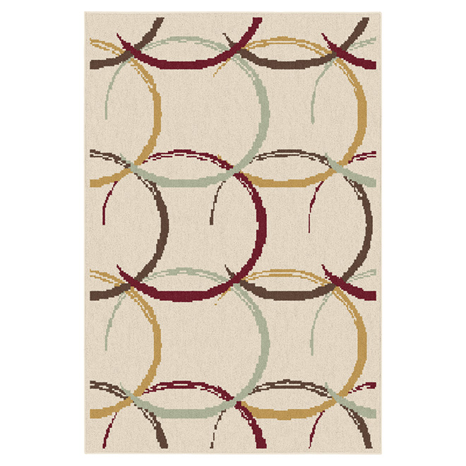Tapis décoratif crème, 52 po x 75 po