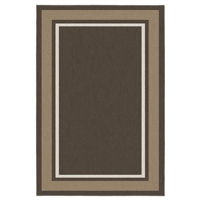 Tapis décoratif brun, 52 po x 75 po