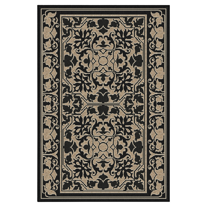 "Garnet Kelvey" Decorative Carpet - Black - 5' x 7'