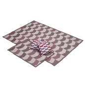 Ensemble de tapis extérieurs, Cambridge, 3 morceaux, rouge