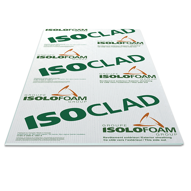 Isolant rigide pare-air Isoclad, 2 1/4" x 4' x 9'