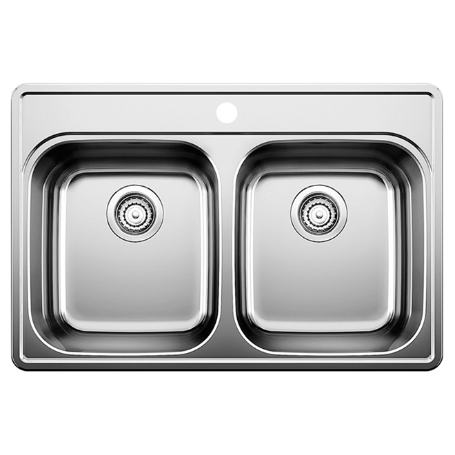 Double Drop-in Sink, Essential 2, Stainless Steel