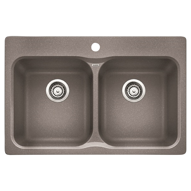 Double Granite Sink -Top/Under -31 1/2" - Grey