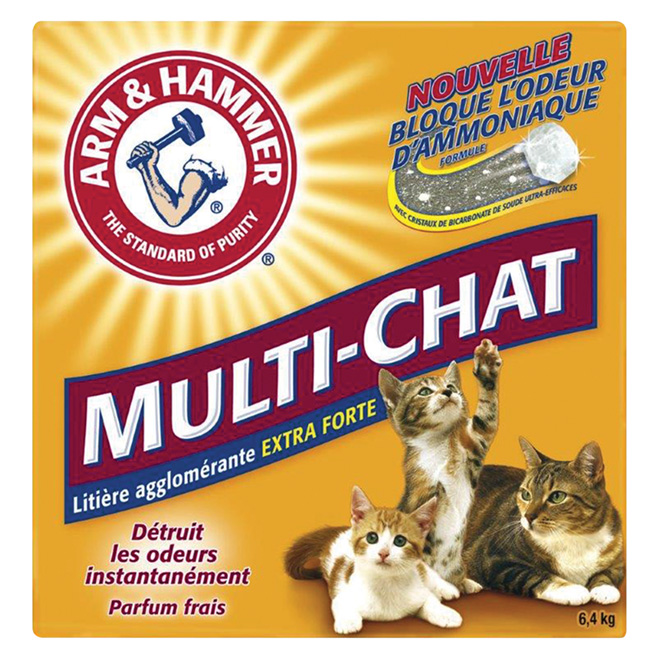 Litière agglomérante extra forte multi-chats, 6,4 kg
