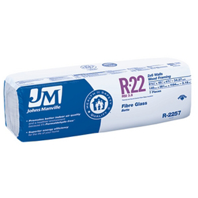 Isolant en fibre de verre R22, 48.96 pi.ca.