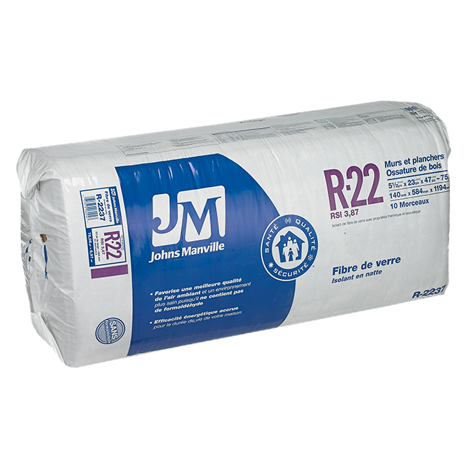Isolant en fibre de verre R22, 75.08 pi.ca.