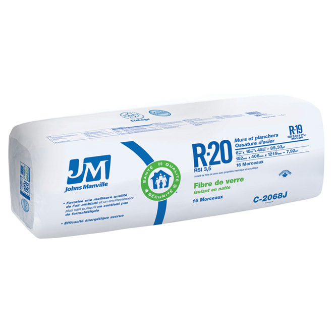 Isolant de construction en fibre de verre R20, brun