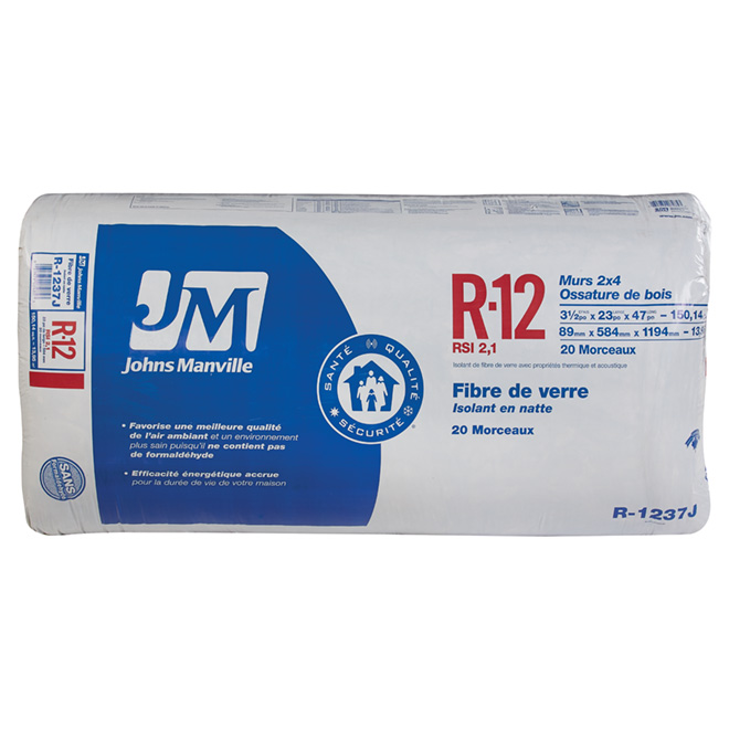 Isolant de construction en fibre de verre R12, brun