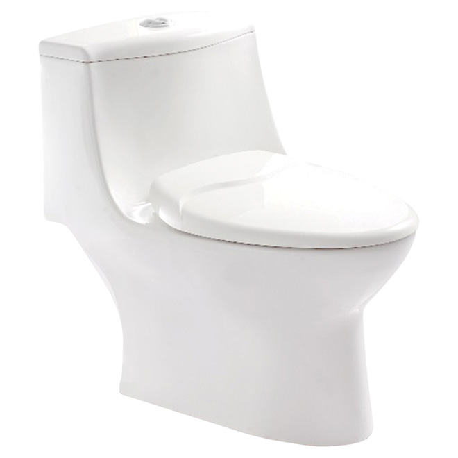 Toilette 1 pièce à cuve allongée, 4 l/6 l, blanc