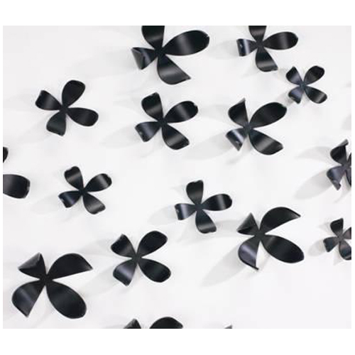 Wall Decoration - Black Flowers - Pack of 25