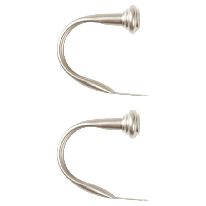 Curtain Holdbacks with Finials - Nickel - 2 Pack