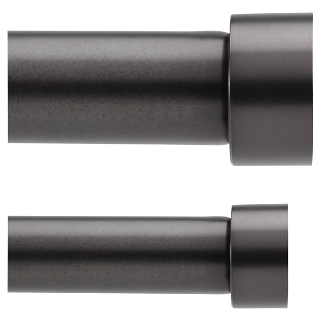 Adjustable Curtain Rods - 36"-72" - Brushed Black - 2 Pack