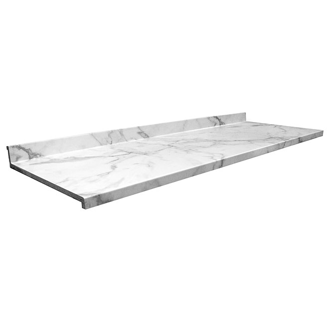Comptoir moulé stratifié, Calacatta Marble, 25,5" x 5'