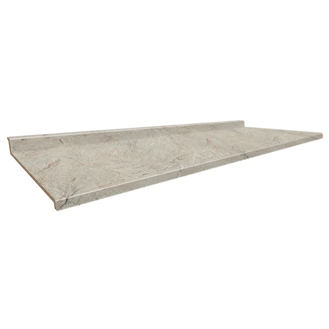 Comptoir moulé 2300, Quartzite Argente, 25,5" x 6'