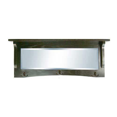 Miroir avec tablette et crochets
