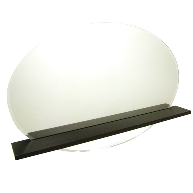 Oval mirror with shelf