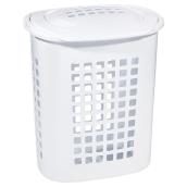 Panier à linge avec couvercle à pression, 81 l, blanc