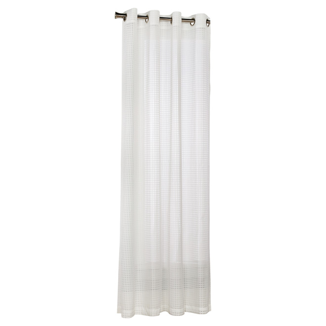Grommet Curtain - Basketwave - White