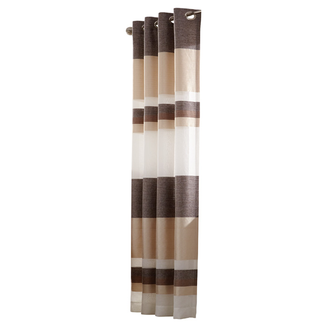 Elegance Grommet Curtain - Brown and Gold Stripped