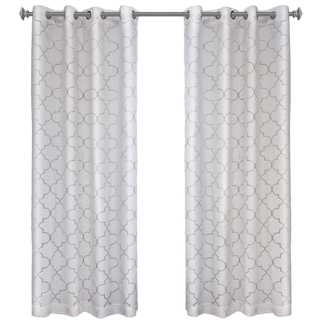 Grommet Curtain - Sultan - White/Grey