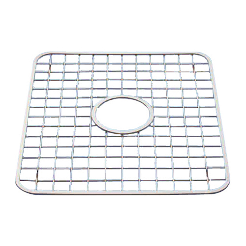 Sink Grid with Hole - Polished Stainless Steel